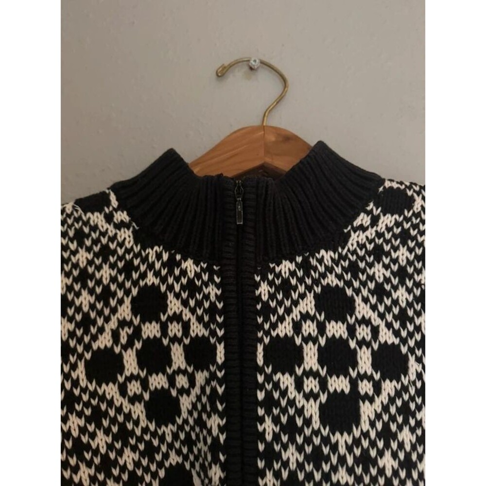 Vintage Talbots zip front 100% cotton sweater - Picture 3 of 7